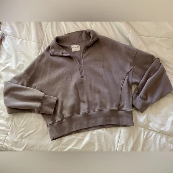 Abercrombie & Fitch Soft Max Essentials Quarter Zip - Picture 2 of 4